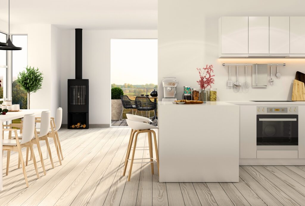 Cleane Küche und Wohnbereich