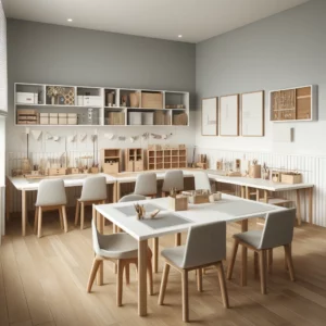 Arbeitsraum für 10 Personen in Naturtönen