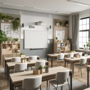 Über mich, natürlich eingerichteter Klassenraum einer 5. Klasse