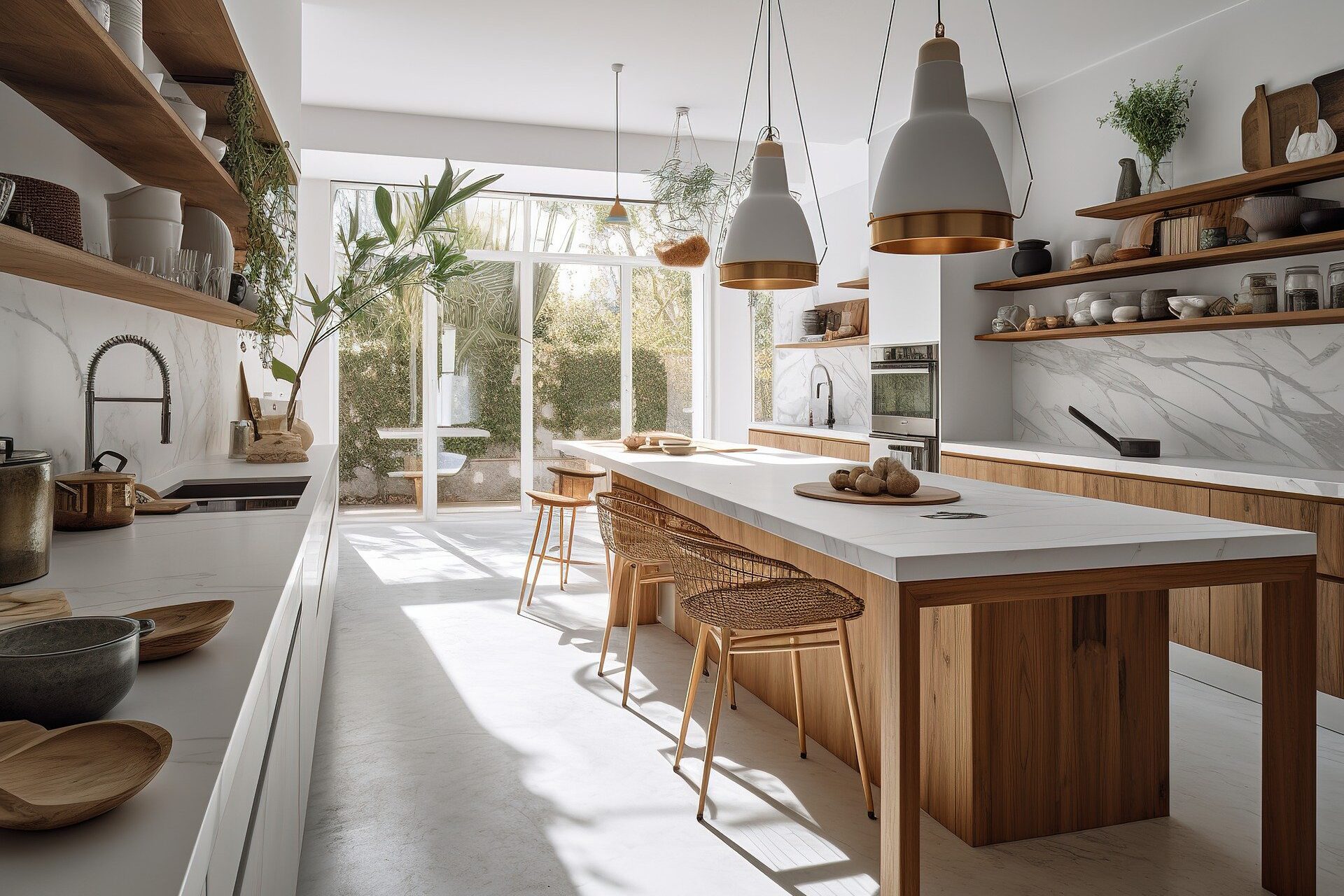 Wohnpsychologie, Wohnküche mit viel Holz und Natürlichkeit